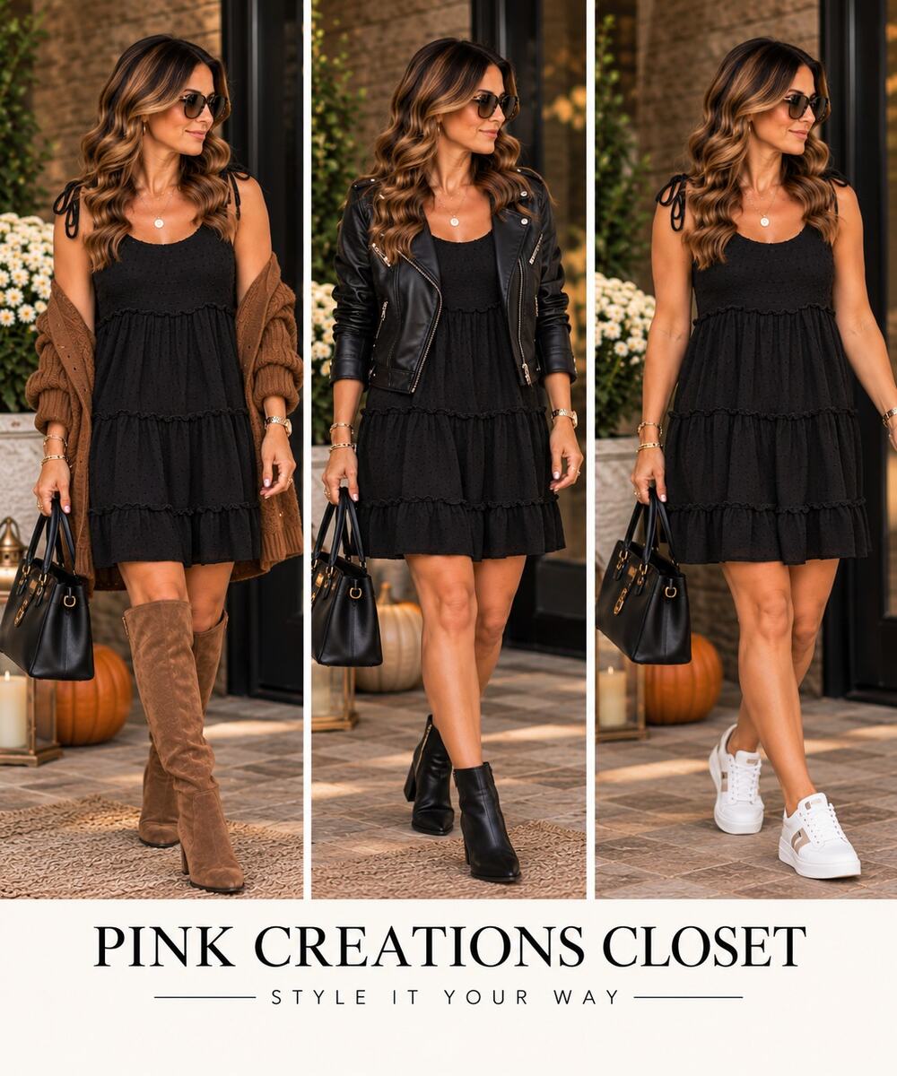 Black Swiss Dot Tiered Mini Dress Tie Strap Above Knee